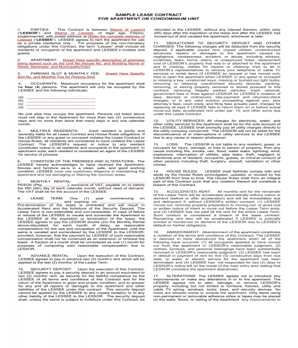 FREE 6+ Condominium Rental Agreement Forms in PDF