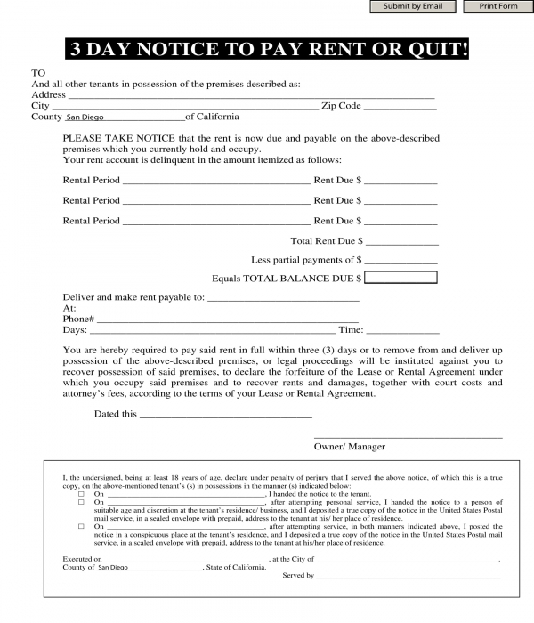 FREE 3+ 3-Day Eviction Notice Forms in PDF
