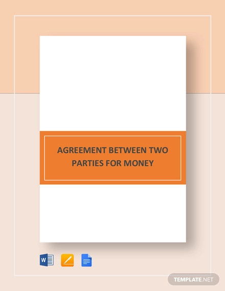 agreement between two parties for money template