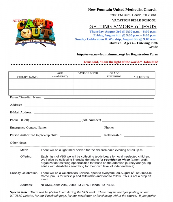 FREE 11 Church Registration Forms In MS Word PDF