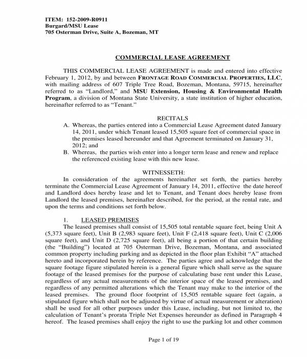 free 5 commercial lease agreement forms in pdf ms word