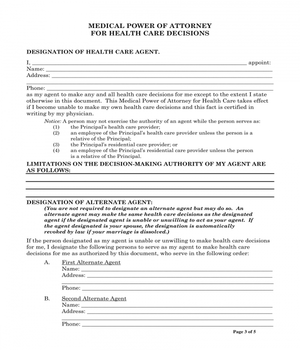 FREE 4 Medical Power Of Attorney Forms In PDF MS Word