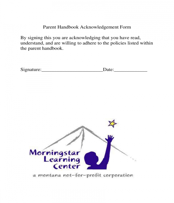 Parent Acknowledgement Form