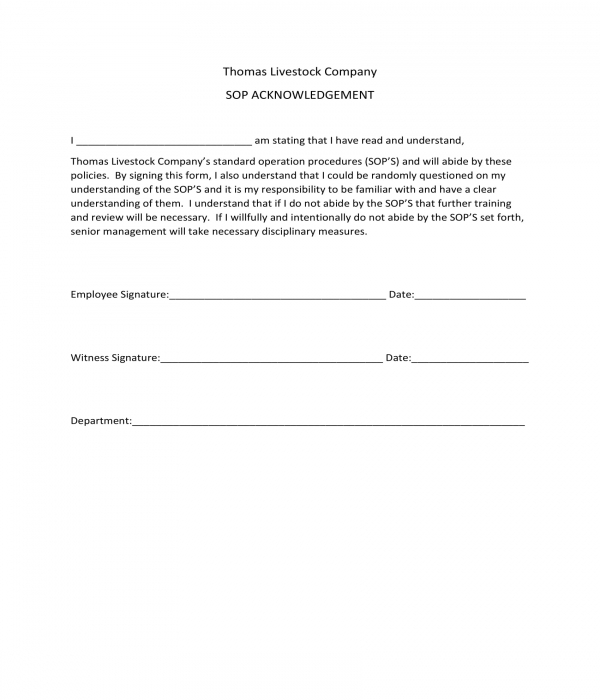 Employee Acknowledgement Form Template New Free Employee Handbook Www vrogue co