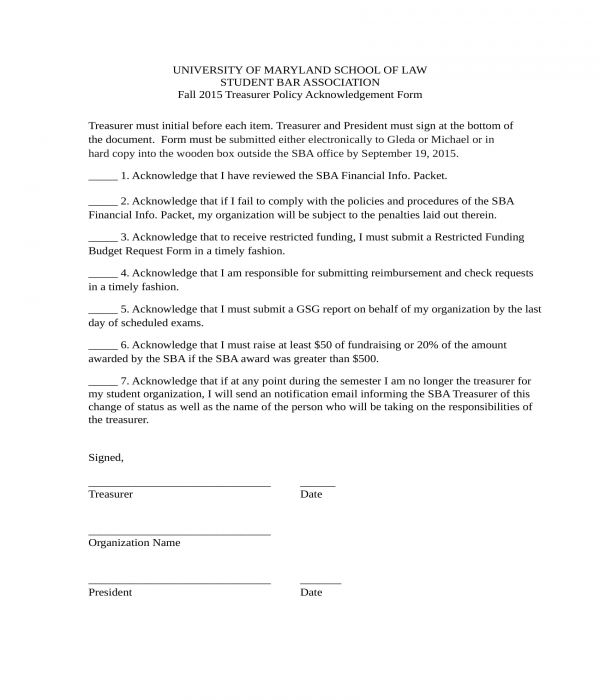 FREE 25 Policy Acknowledgment Forms In PDF MS Word