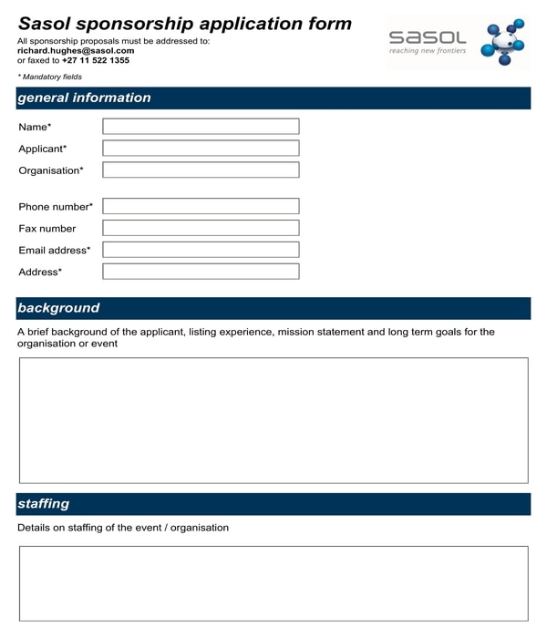 company sponsorship application form
