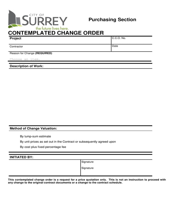 Free 3 printable construction change order forms in pdf