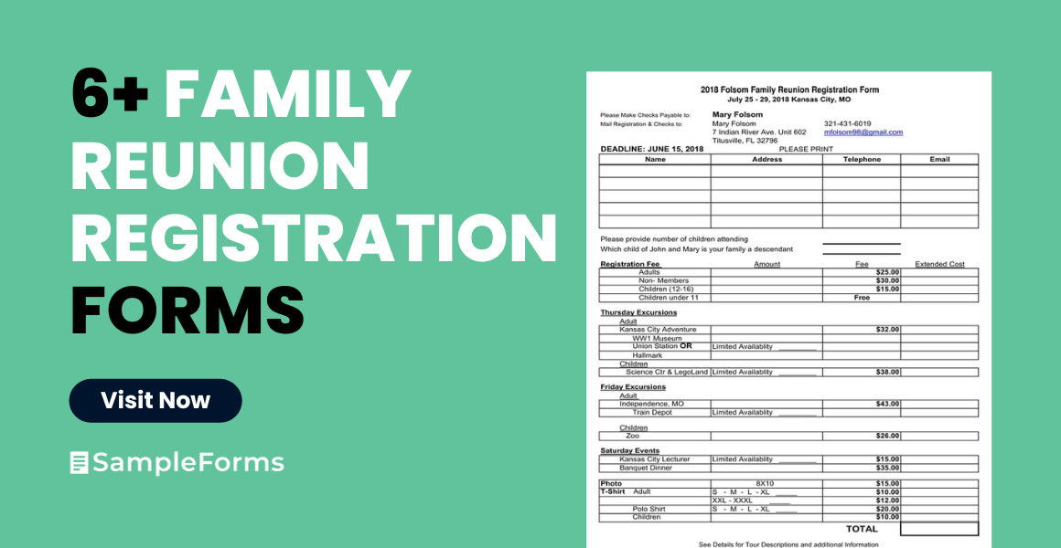 family reunions registration form