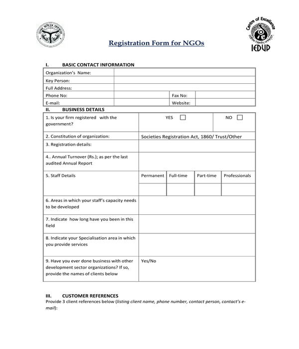 ngo registration form sample