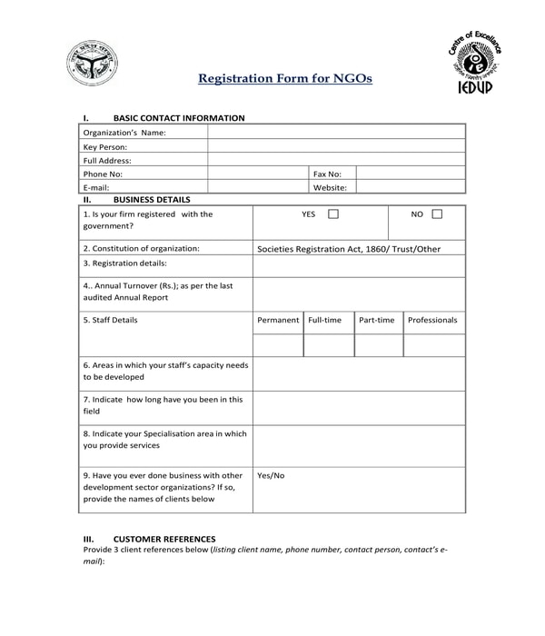 FREE 3 NGO Registration Forms In PDF MS Word free-3-ngo-registration-forms-in-pdf-ms-word