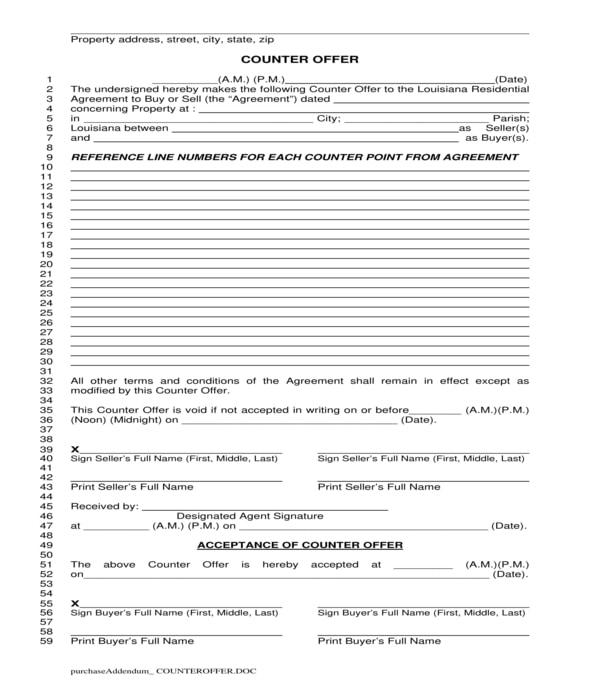 real estate counteroffer acceptance form