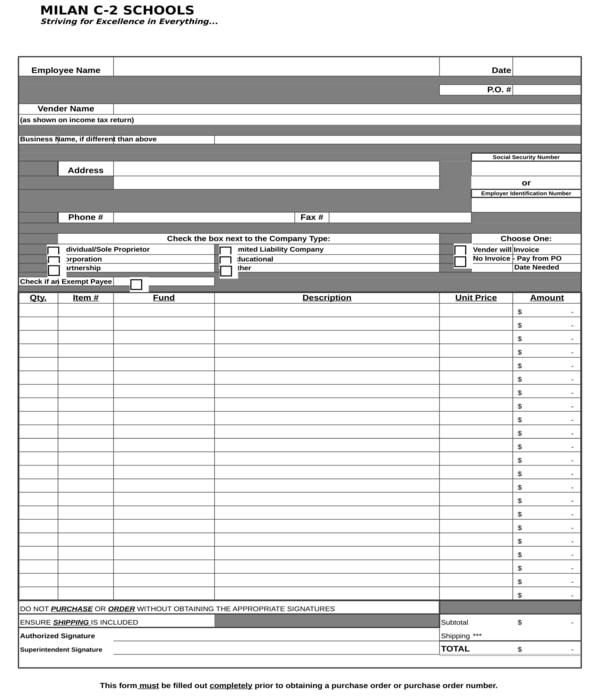 requisition form template sample
