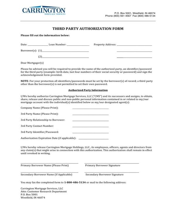 Free 8 Third Party Authorization Forms In Pdf Ms Word 0134