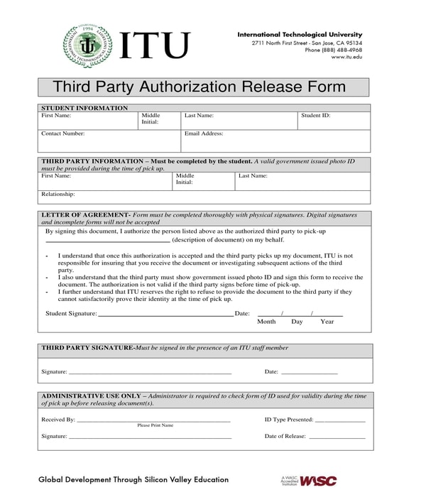 Free 8 Third Party Authorization Forms In Pdf Ms Word 3042
