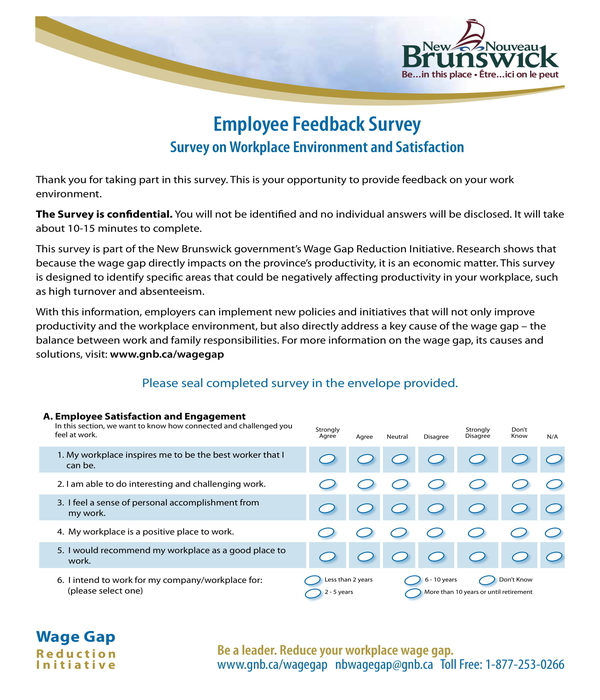 company employee feedback survey form