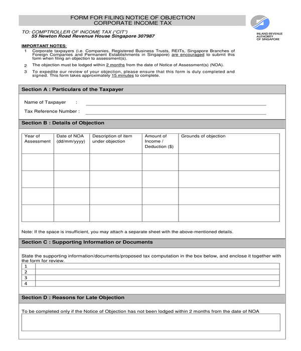 Free 11+ Notice Of Objection Forms In Pdf 