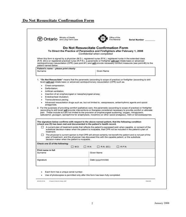 Free 11 Do Not Resuscitate Forms In Pdf Ms Word 5583