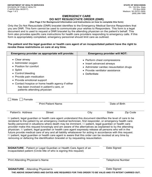FREE 11+ DoNotResuscitate Forms in PDF MS Word