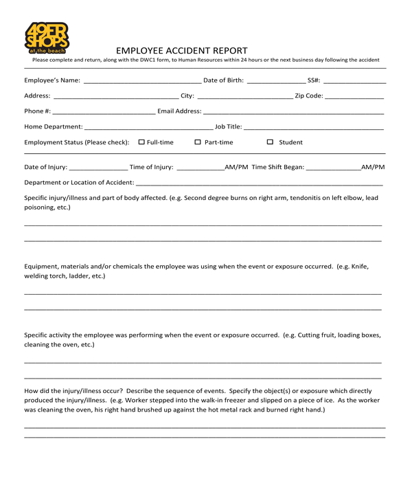 employee accident report form