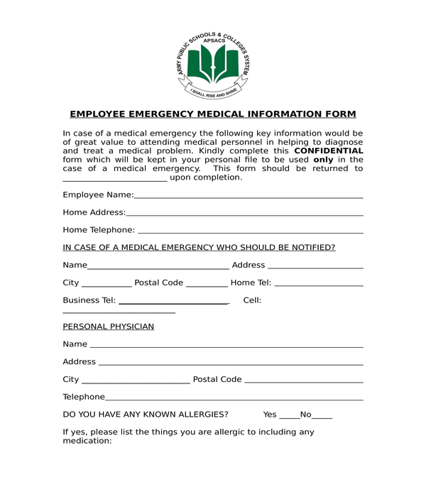 FREE 9+ Employee Information Forms in PDF MS Word