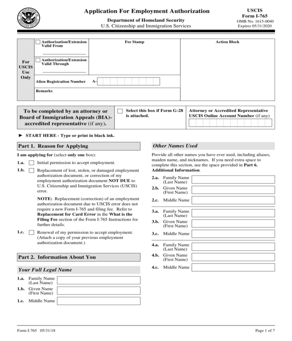 employment authorization application form
