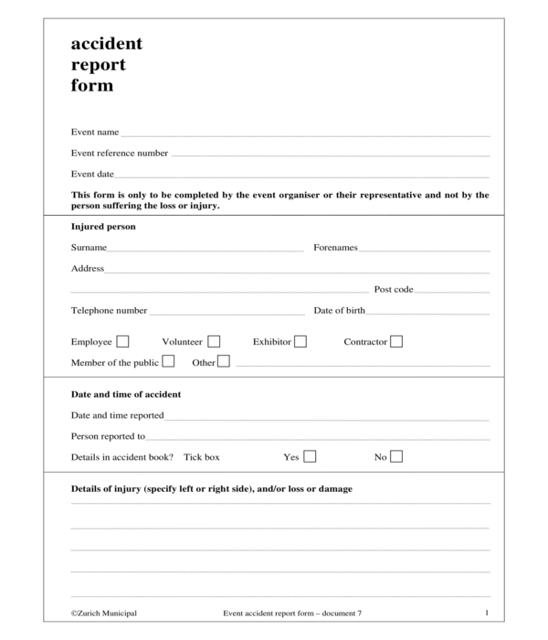 event accident report form