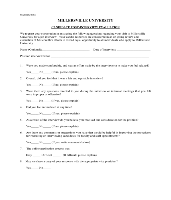 hr candidate interview evaluation form