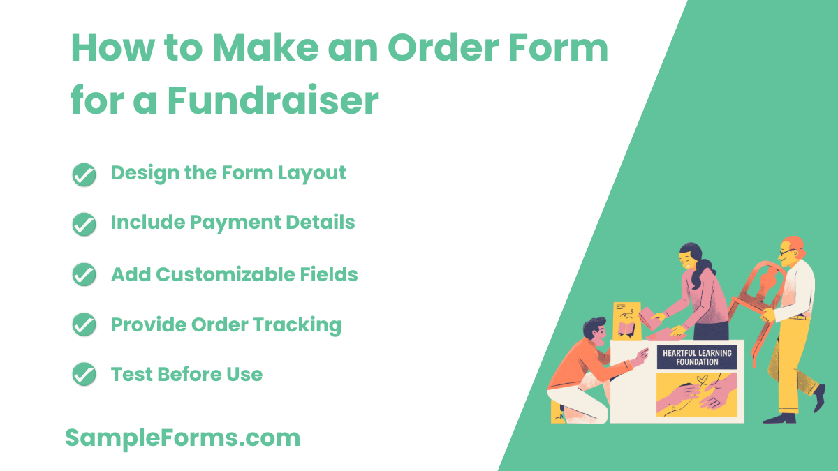 how to make an order form for a fundraiser