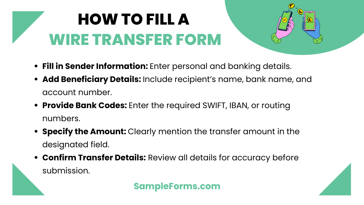 how to fill a wire transfer form