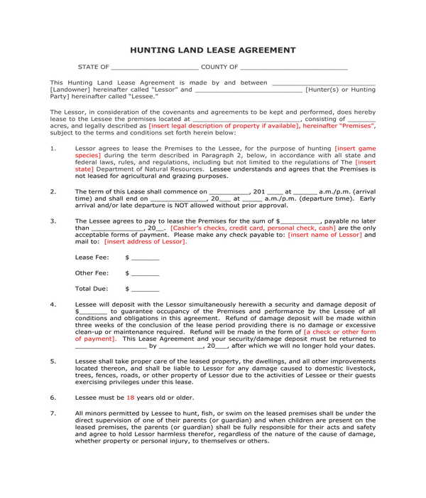 free-11-sample-hunting-lease-agreement-templates-in-pdf-ms-word-google-docs-pages