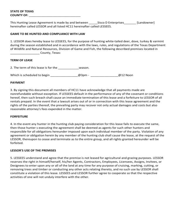 free-5-hunting-lease-agreement-forms-in-pdf-ms-word