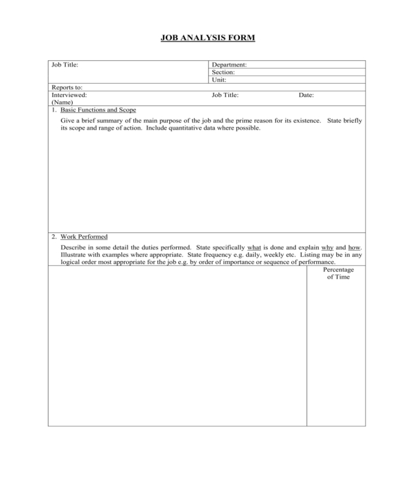 job analysis form sample