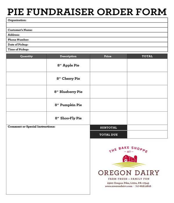 Free 10 Fundraiser Order Forms In Pdf Ms Word Excel 