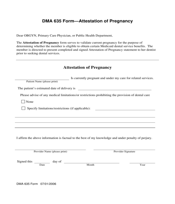 FREE 7 Proof Of Pregnancy Forms In PDF