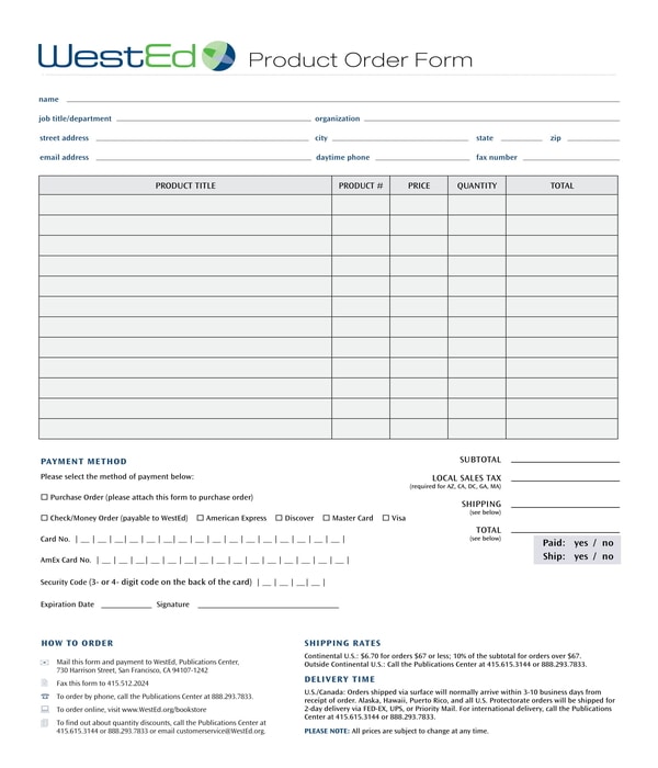 FREE 9+ Product Order Forms in PDF MS Word Excel