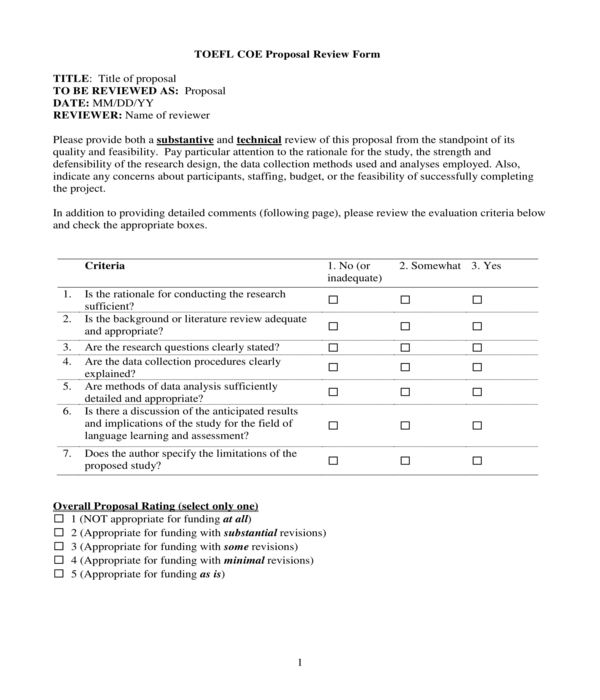 proposal review form