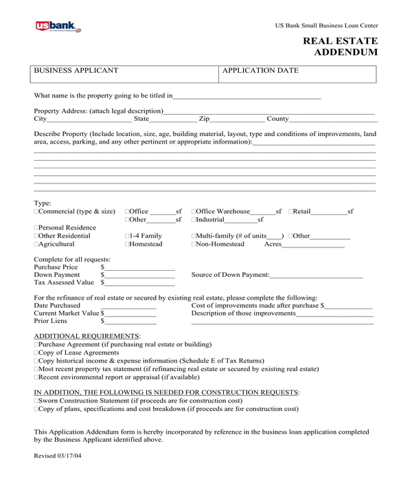 FREE 15+ Real Estate Addendum Form Samples, PDF, MS Word, Google Docs