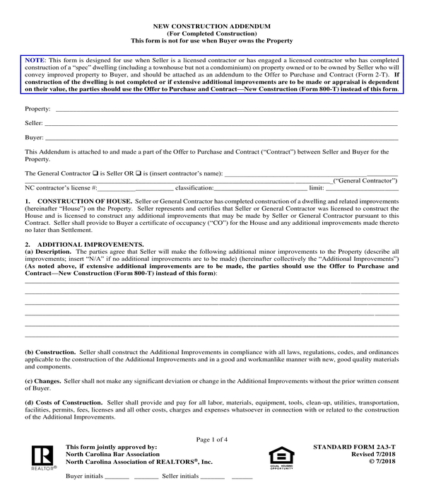 FREE 15+ Real Estate Addendum Form Samples, PDF, MS Word, Google Docs