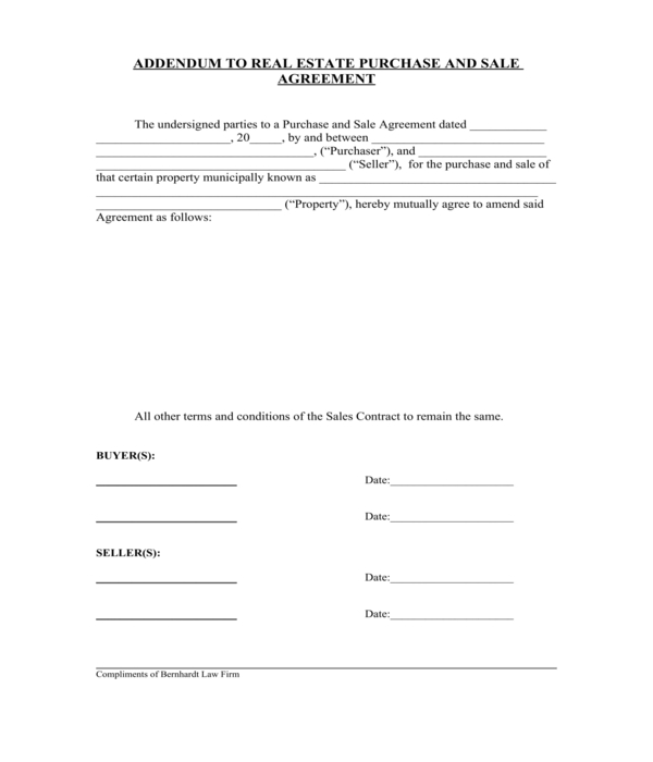 FREE 11+ Real Estate Addendum Forms in PDF