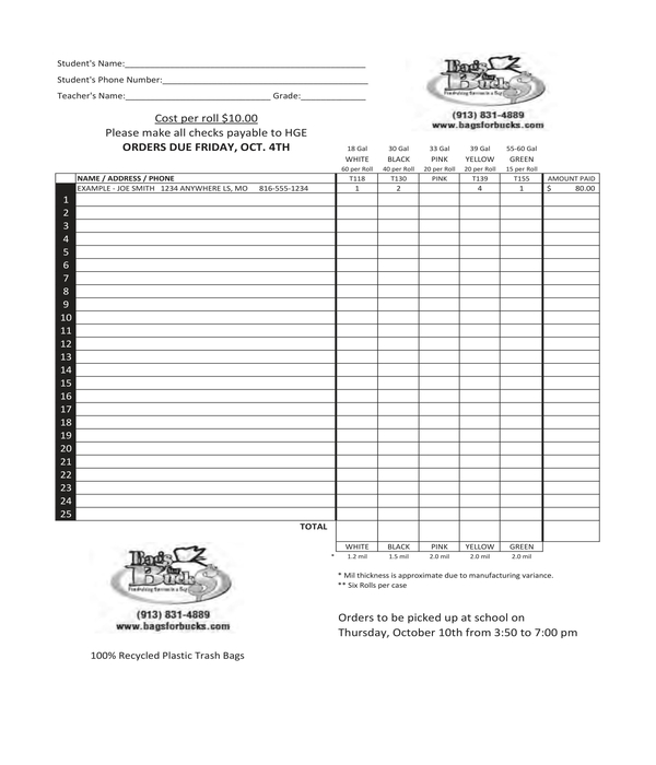 FREE 10+ Fundraiser Order Forms in PDF MS Word Excel