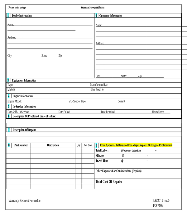 FREE 8  Warranty Forms in PDF MS Word Excel