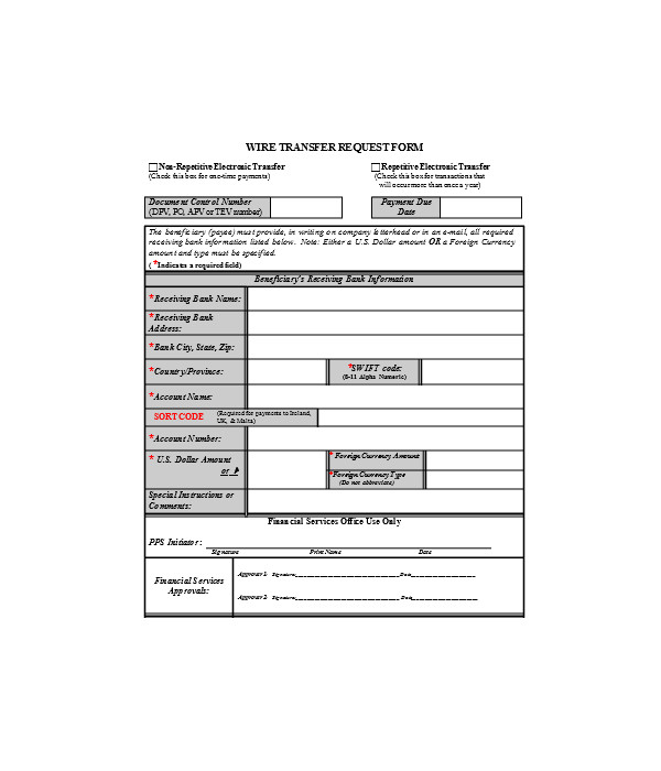 FREE 9+ Wire Transfer Instruction Forms in PDF | MS Word