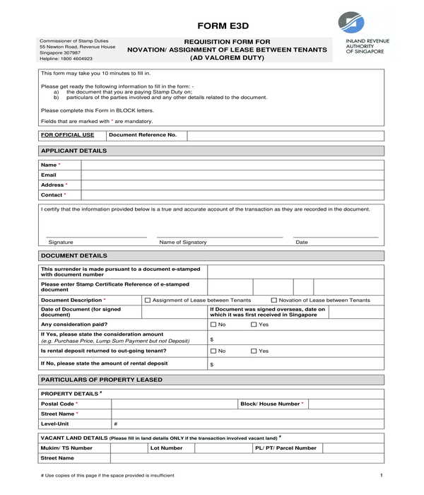 collateral assignment of lease form