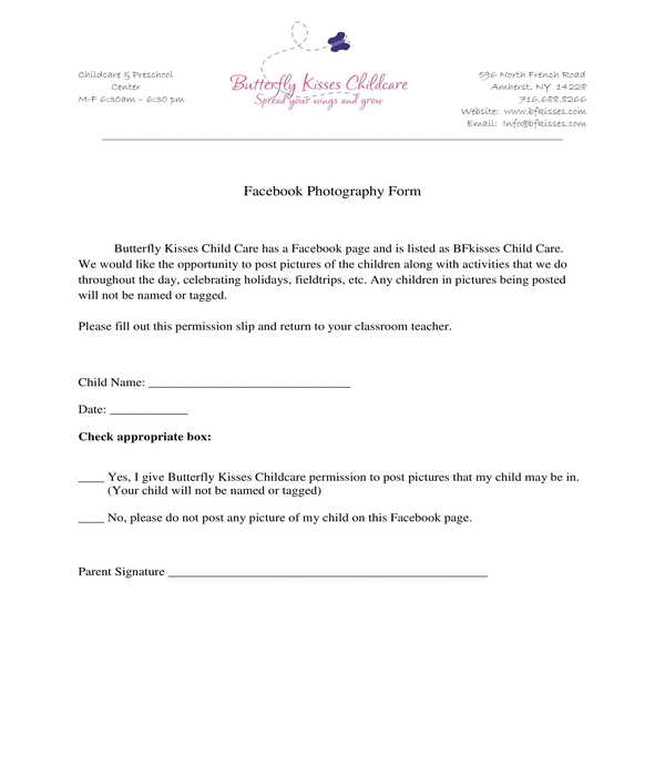 Free 11 Daycare Photo Release Forms In Pdf Ms Word 4125