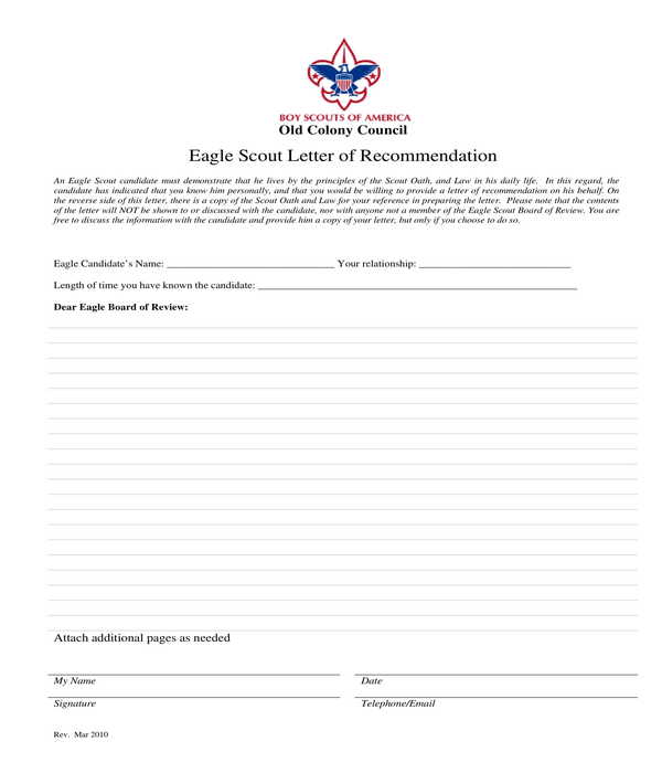 FREE 5+ Eagle Scout Letter of Forms in PDF MS Word