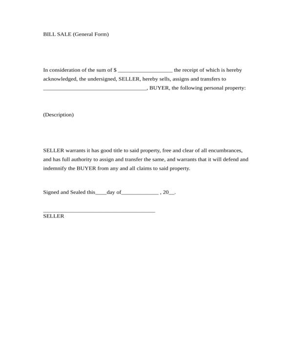 FREE 5+ General Personal Property Bill of Sale Forms in PDF MS Word