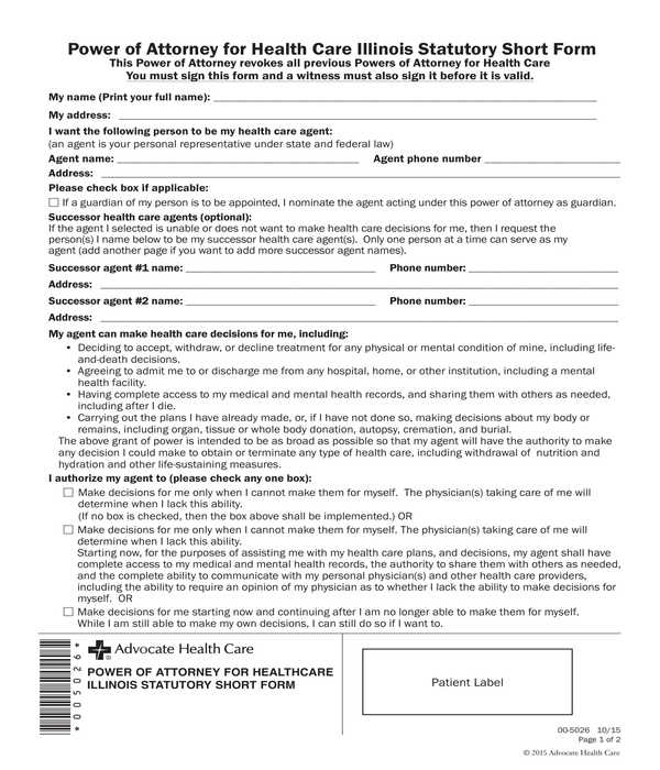 FREE 6+ Health Care Power of Attorney Forms in PDF | MS Word