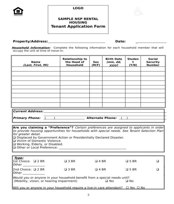 FREE 6+ House Rental Application Forms in PDF | MS Word | Excel