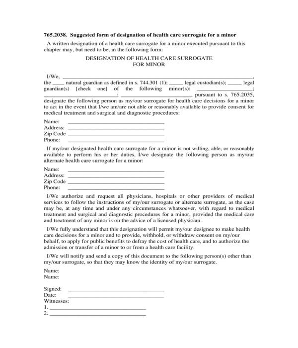 FREE 5 Health Care Surrogate Forms In PDF