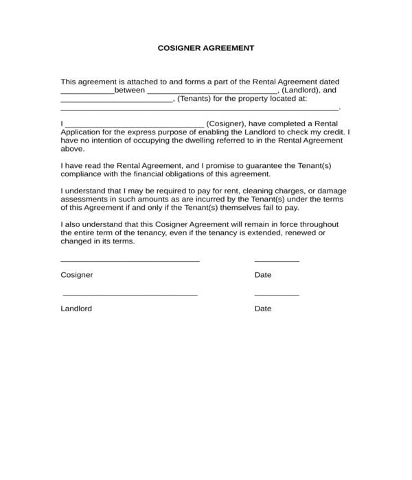 FREE 5+ Real Estate Lease Guarantee CoSigner Agreement Forms in PDF
